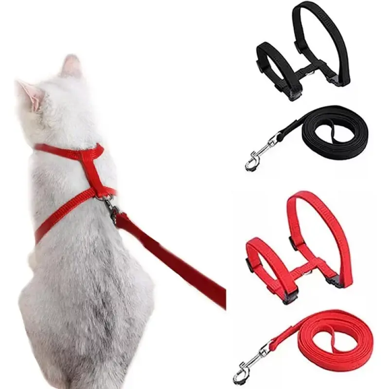 Cat Vests with Leashes, Adjustable Cat Harness, Leash, Cat Harness, Kitten Harness, Leash, Cat Harness, Escape Safety Rope for Cats and Kittens