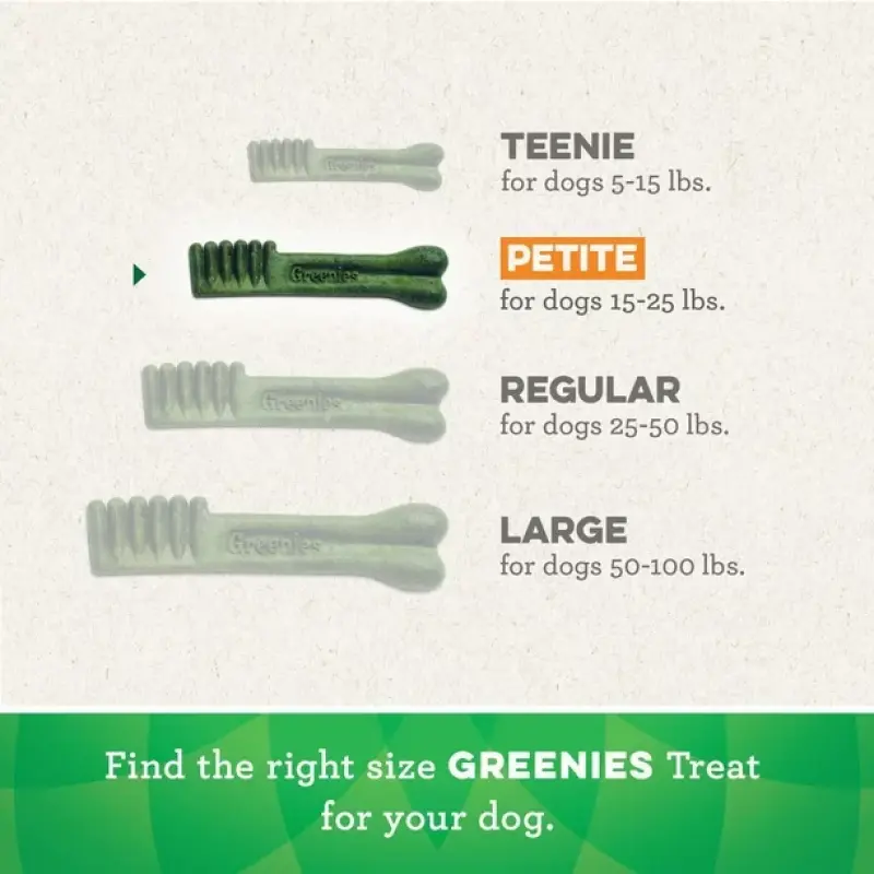 Greenies Original PETITE Oral Care Natural Dental Adult Dog Treats, 5-45 Treats