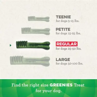 Greenies Original REGULAR Oral Care Natural Dental Adult Dog Treats, 27 Treats