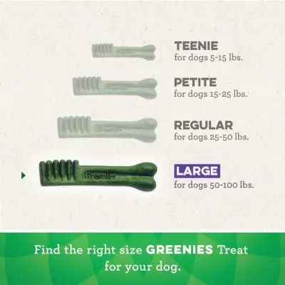 Greenies Original LARGE Oral Care Natural Dental Adult Dog Treats, 8-17 Treats