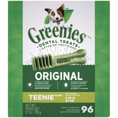 Greenies Original TEENIE Oral Care Natural Dental Adult Dog Treats, 96 Treats 765g pack