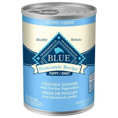 Blue Buffalo Homestyle Recipe Natural Puppy Wet Dog Food, Chicken 354g Can (Pack of 12)