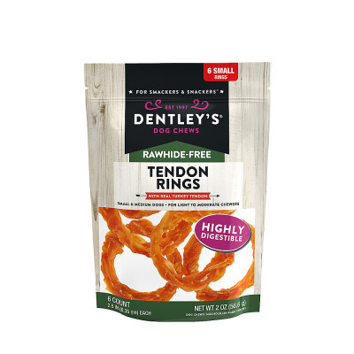 Dentley's® Rawhide-Free Turkey Tendon Rings Dog Chew - 6 Count