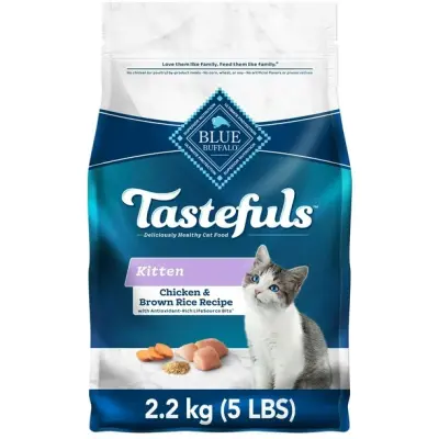 BLUE Tastefuls Kitten Chicken & Brown Rice Natural Dry Cat Food, 2.2kg